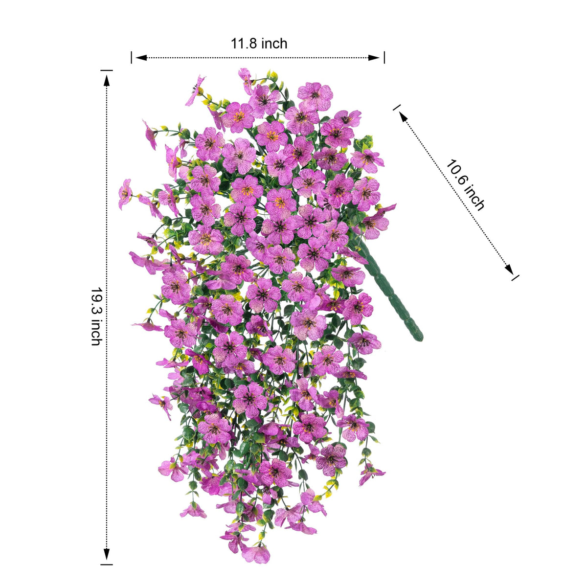 INSPRING UV-resistant hanging flowers for outdoor spaces all year.