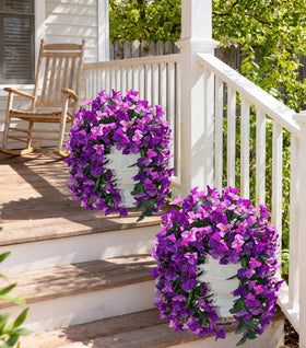 INSPRING UV-resistant silk bougainvillea pair for garden borders.