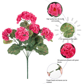 INSPRING waterproof geraniums stay vibrant through seasonal weather for porches and doors.