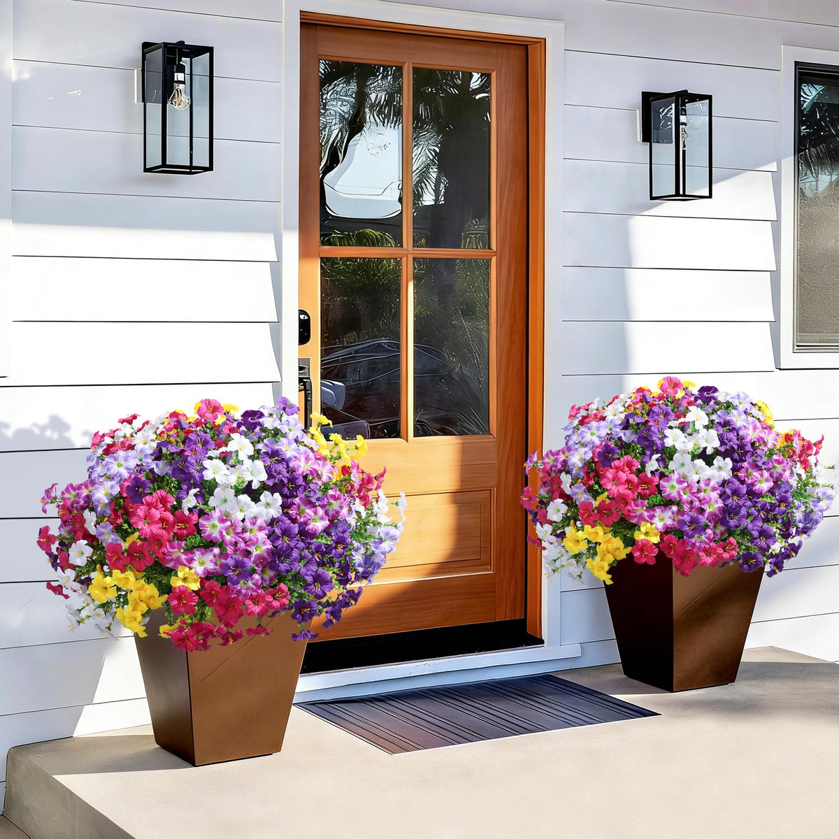 INSPRING waterproof silk flowers ideal for year-round outdoor arrangements.