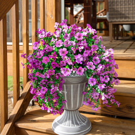 INSPRING yard trailing violets and eucalyptus for durable outdoor color.