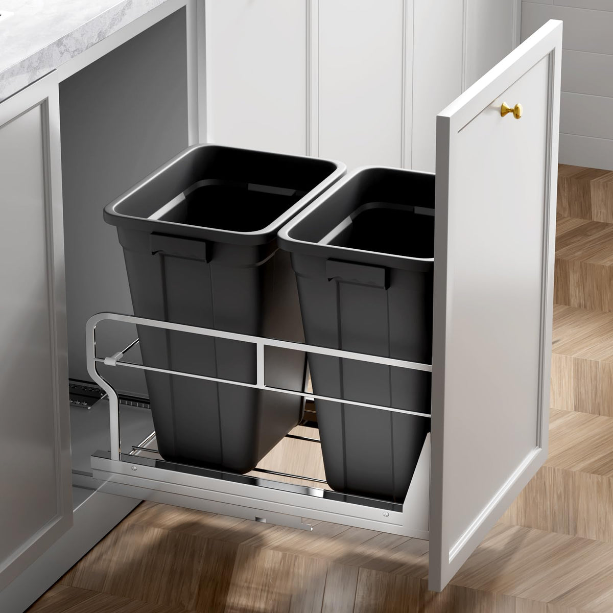 Insputer space-saving design keeps odors contained inside cabinets