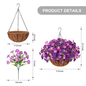 INSPRING hanging basket measures about 17.8 by 17.8 by 21 inches.