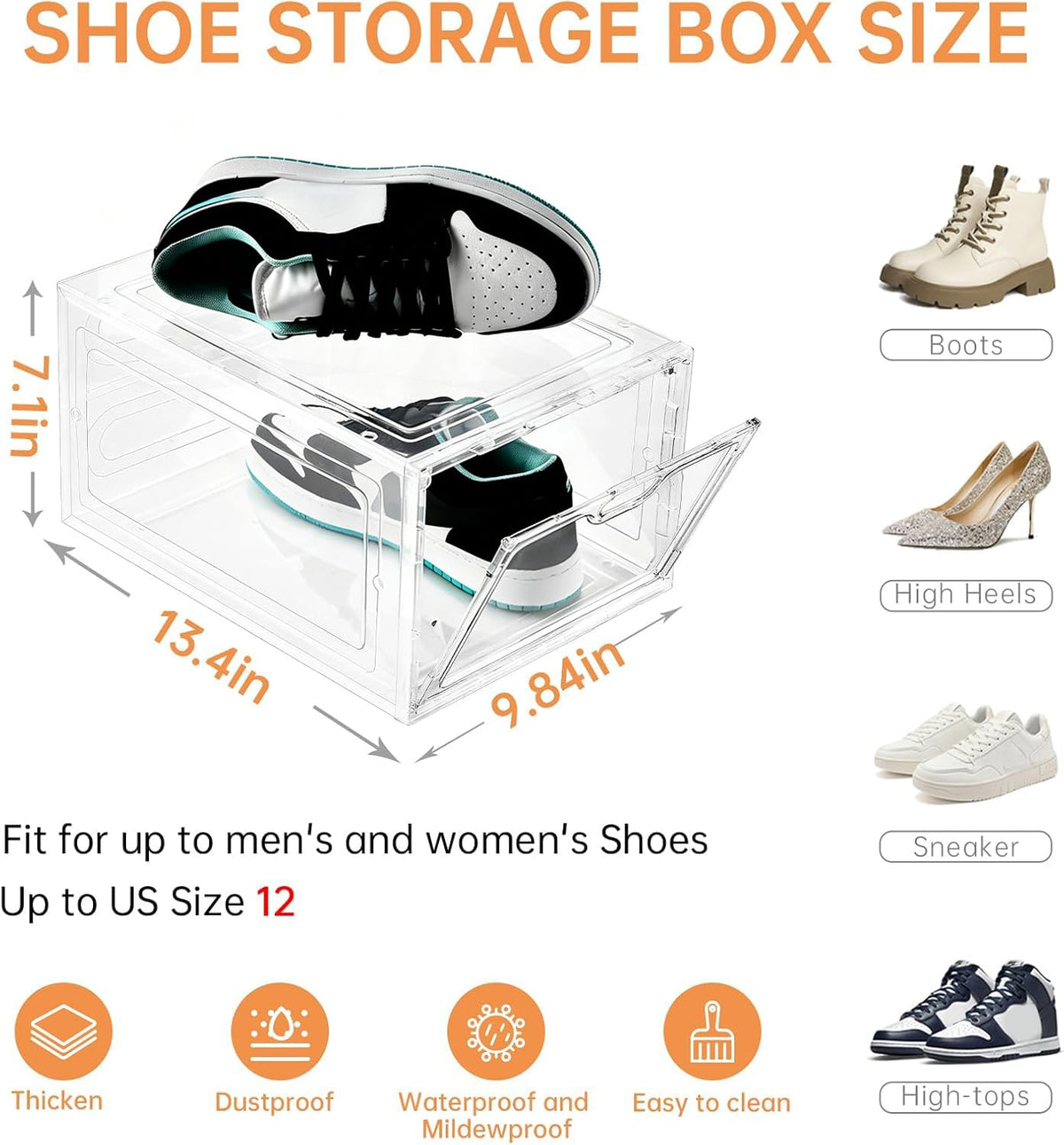 INSTY shoe box with magnetic door for secure, smooth access