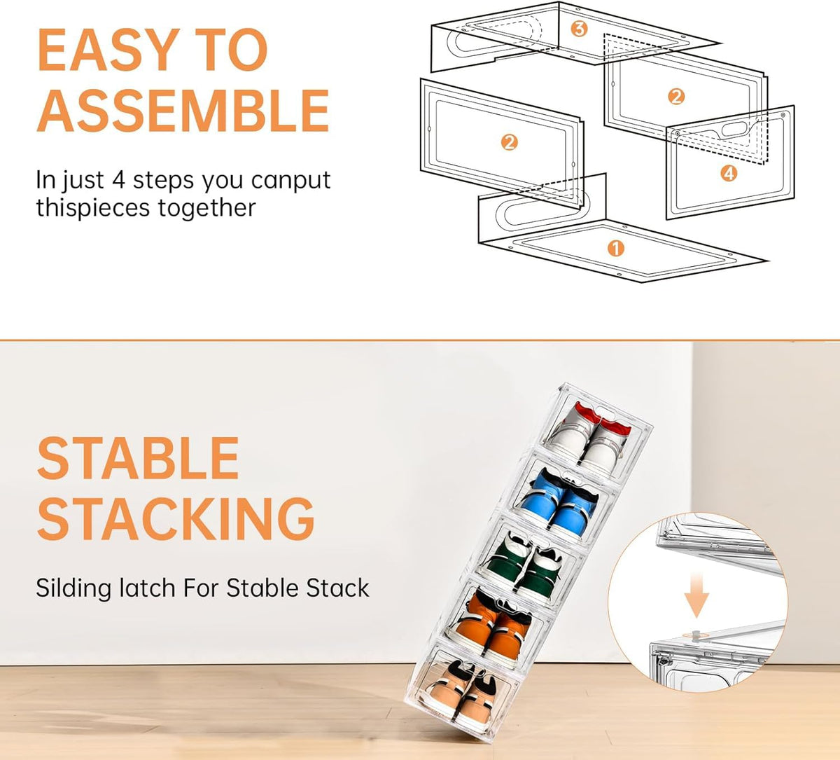 INSTY clear design suits closets, shelves, and entryways
