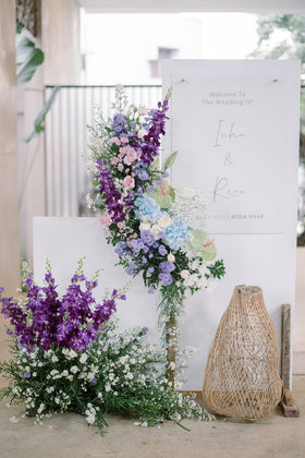 INSUNSIX purple larkspur ideal for sunlit tabletop decor.