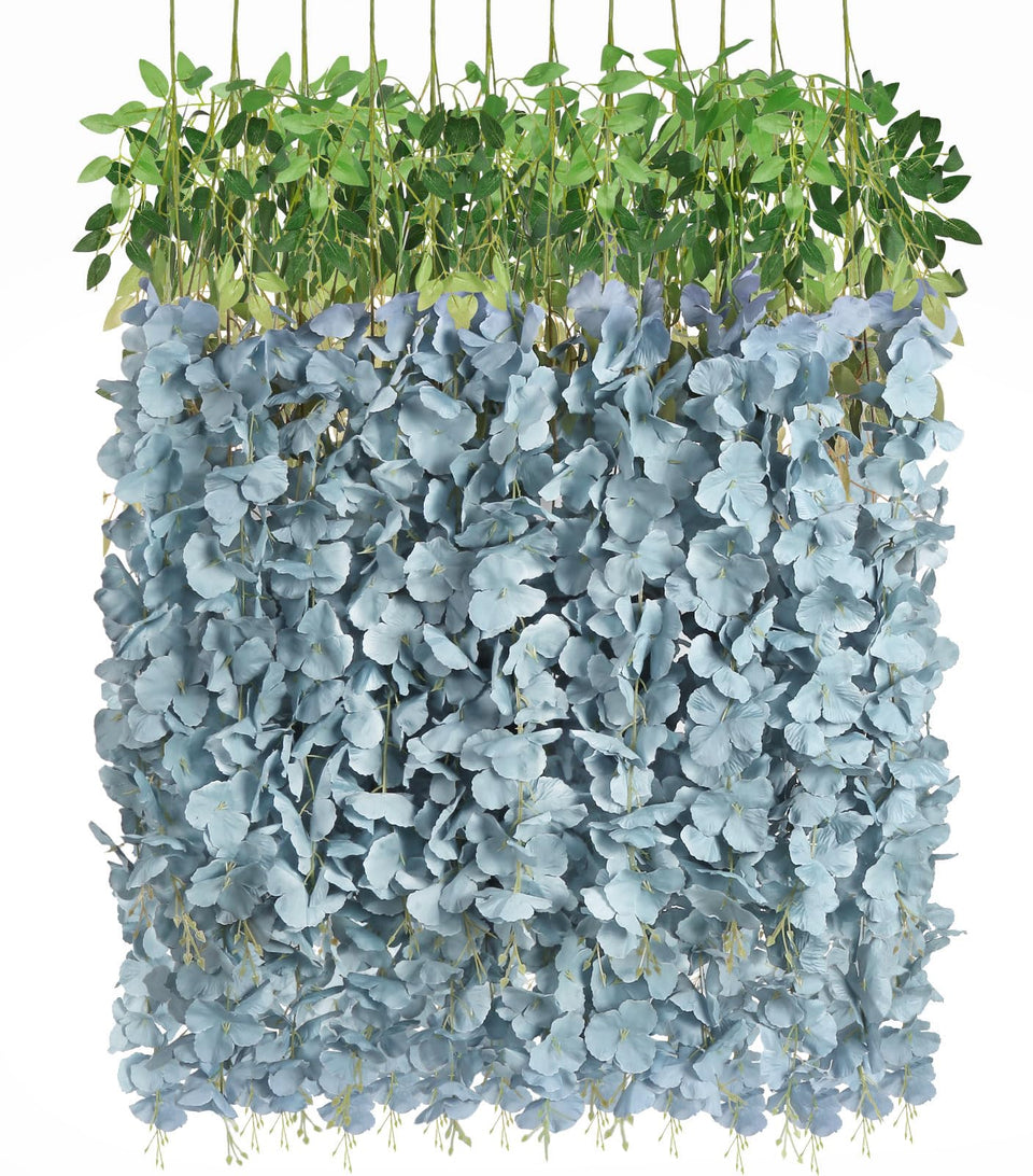 INSUNSIX dusty blue wisteria hanging flowers ideal for romantic wedding arches