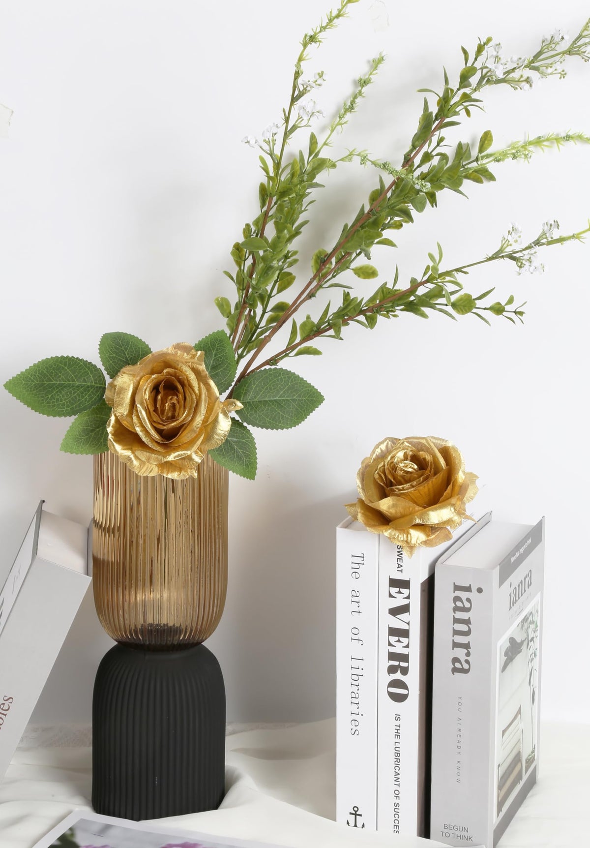 INSUNSIX gold roses for stylish home decor accents.