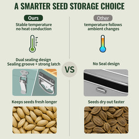 Intarsio seed bottles and compartments keep supplies neat and accessible