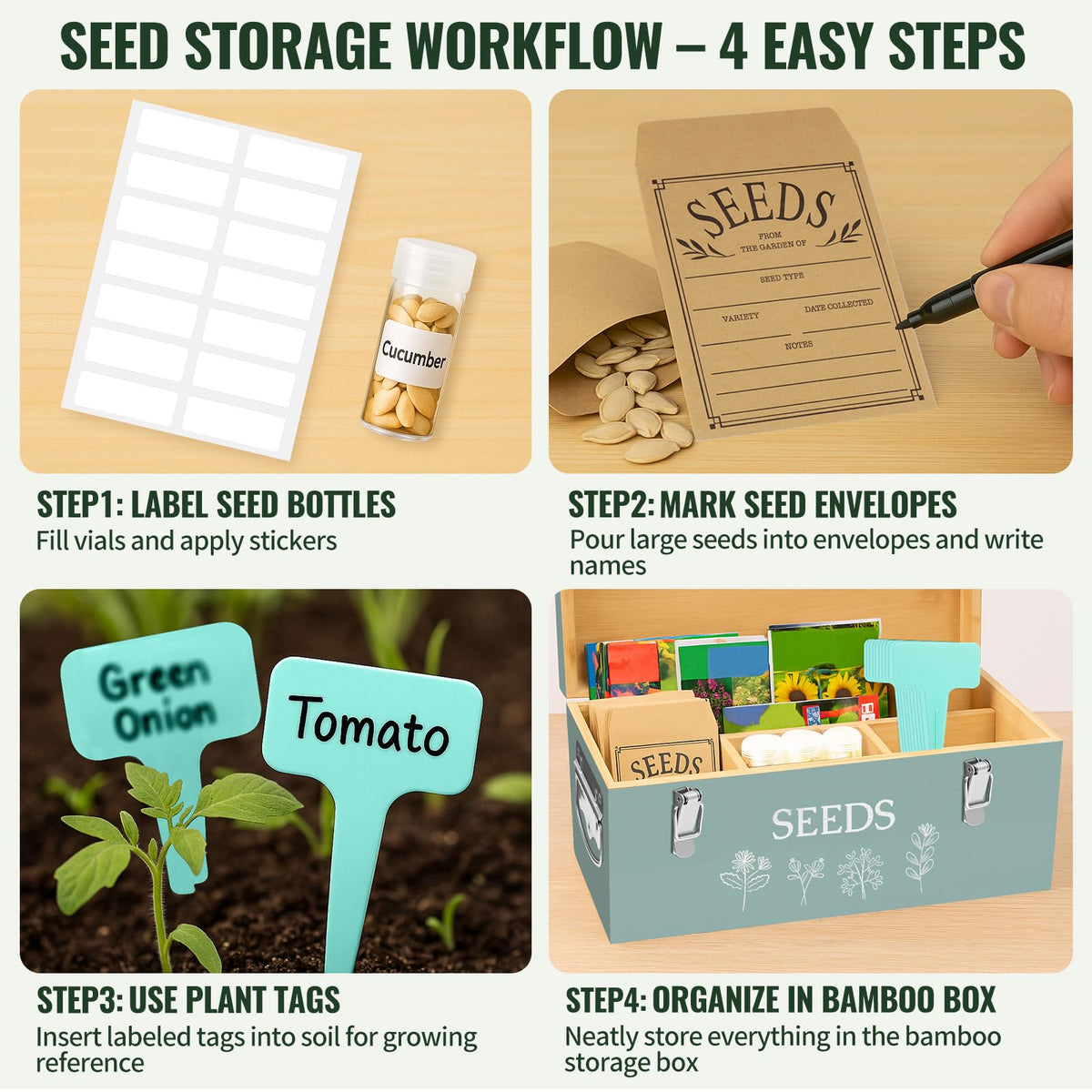 Intarsio includes envelopes and labels for planning and labeling seeds