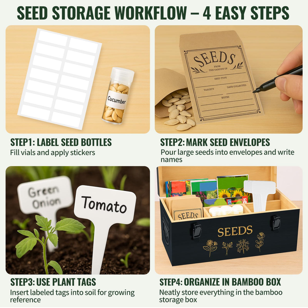 Intarsio seed box in green color option complements garden decor.