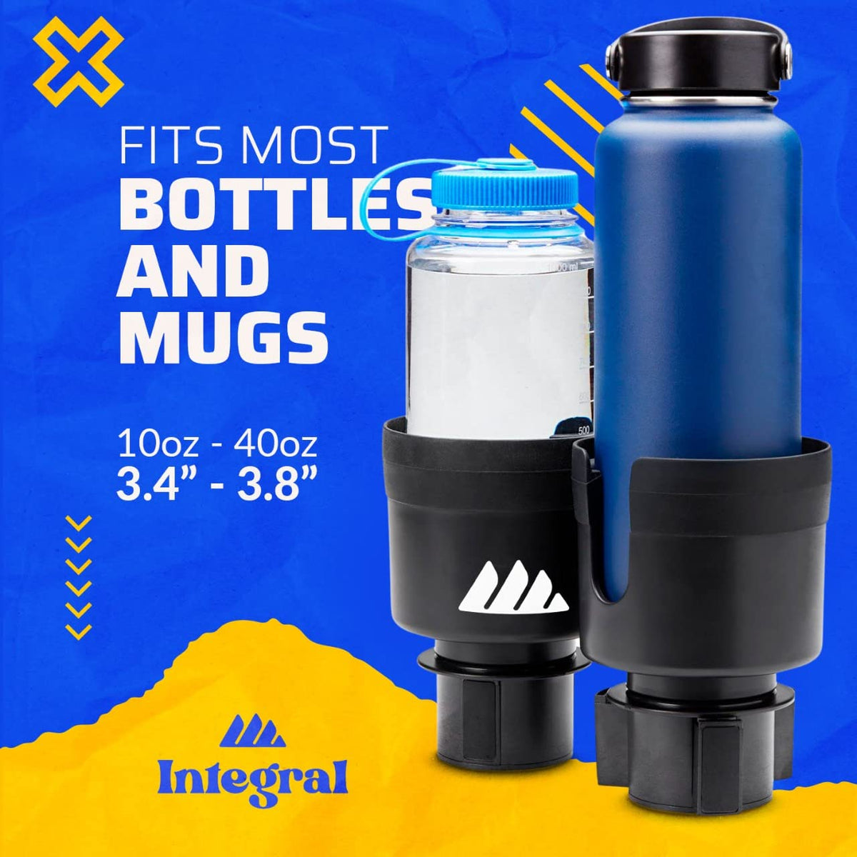 Integral Hydro Expander rubber-tabs grip bottles securely, reducing spills.