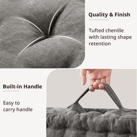 Intelligent Design Azza cushion in 24x24x5 inch size offers ample seating.
