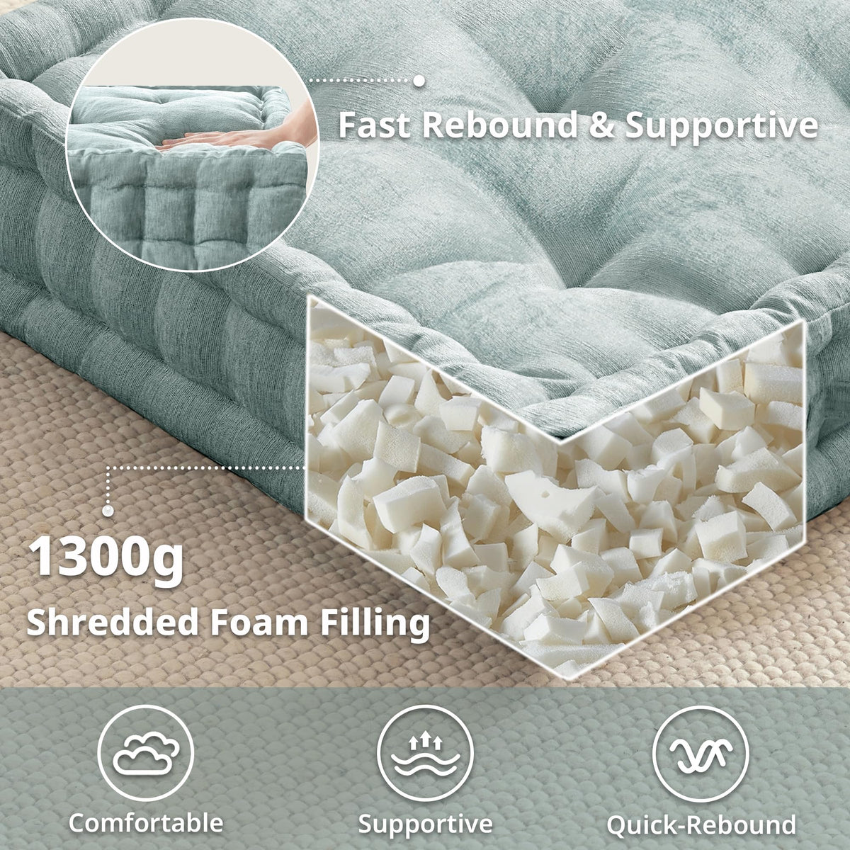 Azza cushion with handle for easy portability during activities