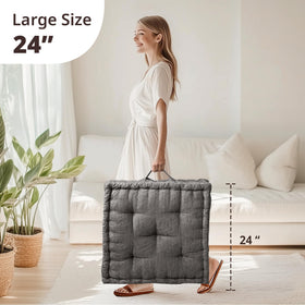 Intelligent Design Azza cushion features a handsewn scalloped edge for elegance.