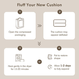 Intelligent Design Azza floor pillow ivory edge stitching, elegant hand sewn scalloped edge.