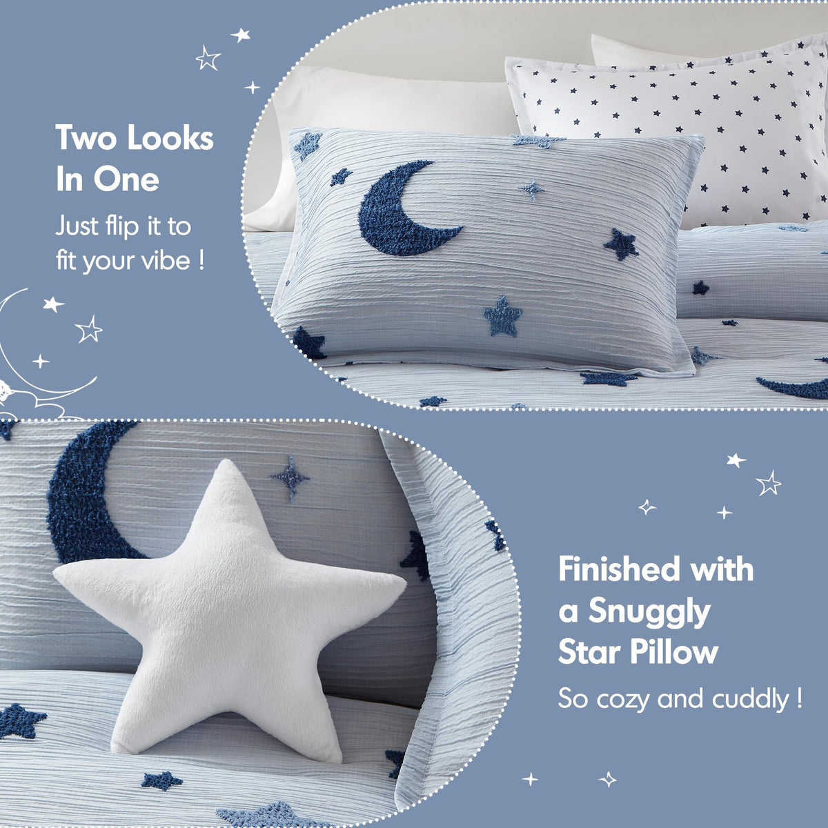 Cosmos standard shams pair with the full/queen bedding for a complete look.