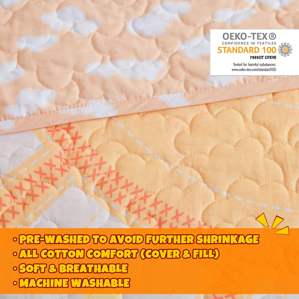 Intelligent Design Twin Quilt measures 68 in W by 88 in L for standard twin beds
