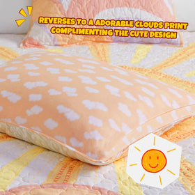 Intelligent Design rainbow decorative pillow brightens the twin bed