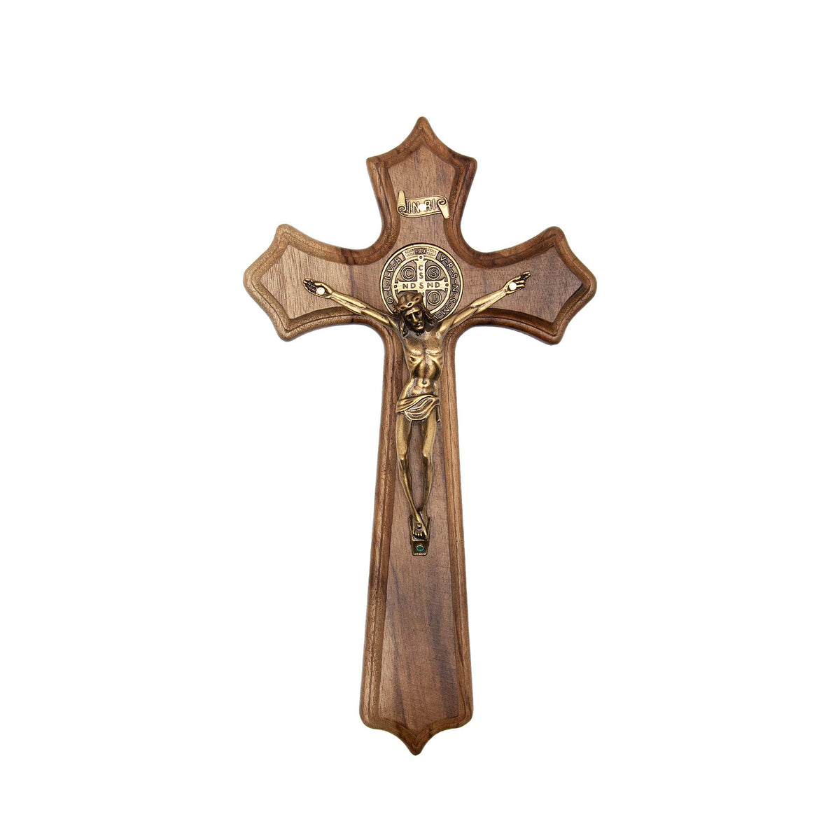 Intercession wall cross crucifix in antique gold adds grace and focal beauty to any space.