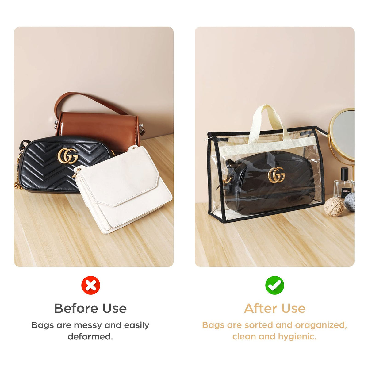 Interesse dustproof breathable material keeps handbags safe from moisture buildup