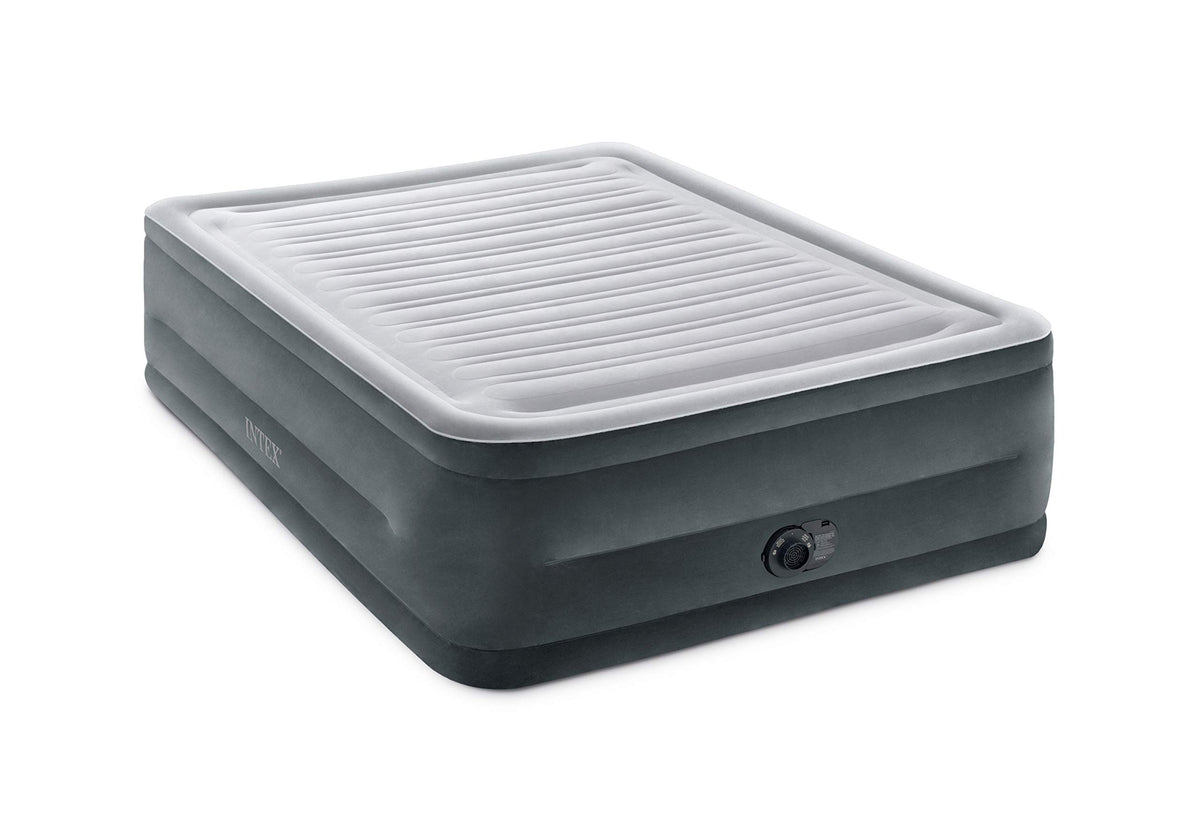 Intex 64417ED queen air mattress top view shows plush surface for guests
