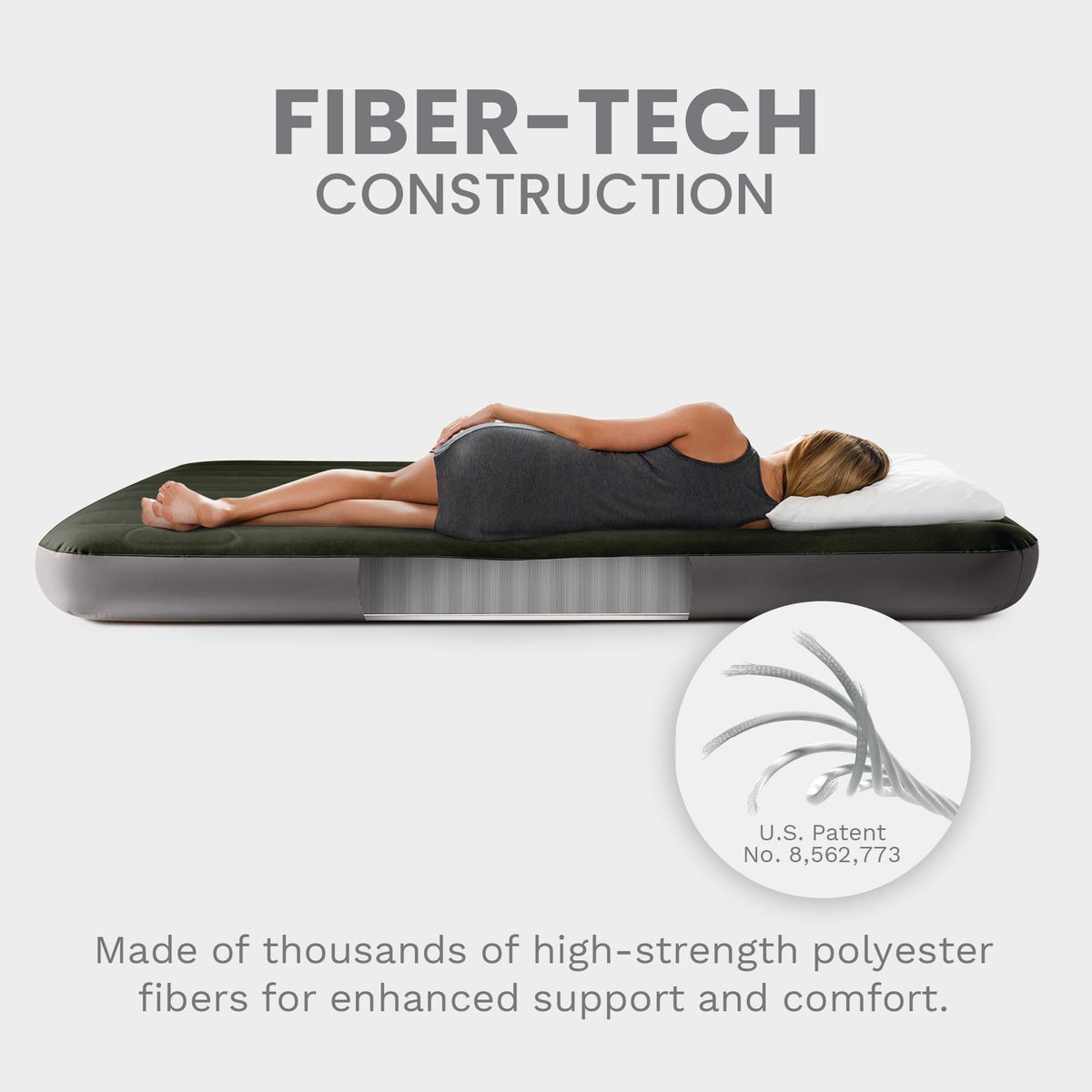Intex Dura-Beam Downy mattress height of 10 inches for stability
