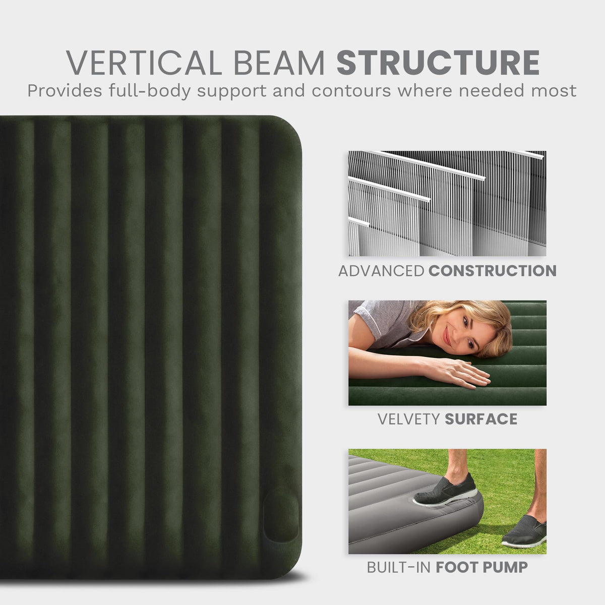 Intex Dura-Beam Downy air mattress supports up to 300 pounds