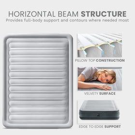 Intex velvety top surface enhances softness during use.
