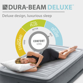 Intex lumbar-support design helps align the spine for comfortable guests.