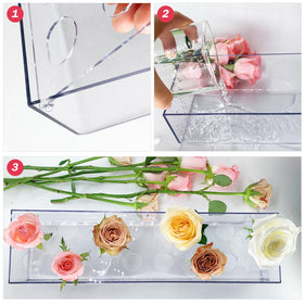 High-transparency acrylic keeps flowers visible and vibrant