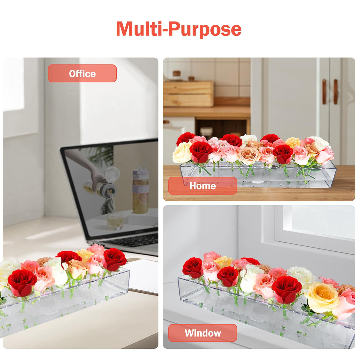 Multi-hole design supports fuller, balanced flower arrangements