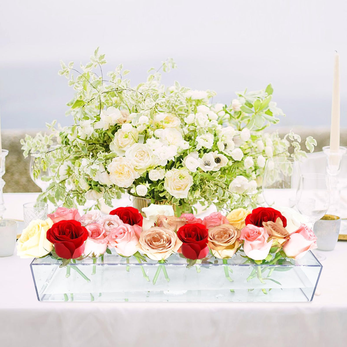 Wedding centerpiece vase creating elegant focal point for events
