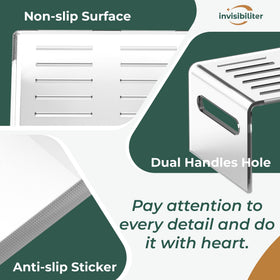 Invisibiliter acrylic step stool with non-slip surface for secure daily use.