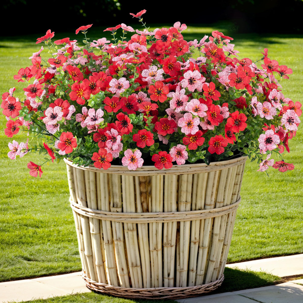 INXUGAO artificial daisy bundles for outdoor decor brighten porches with year-round color.