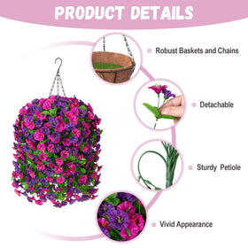 INXUGAO artificial flowers basket close-up shows realistic blossoms and lush green leaves for timeless charm