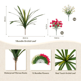INXUGAO artificial morning glory bundles with eucalyptus leaves enhance outdoor spaces.