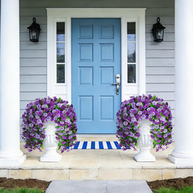 Two-piece set provides lush coverage without maintenance for outdoor spaces.
