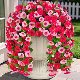 INXUGAO artificial morning glory hanging flowers for outdoor decor with year-round color