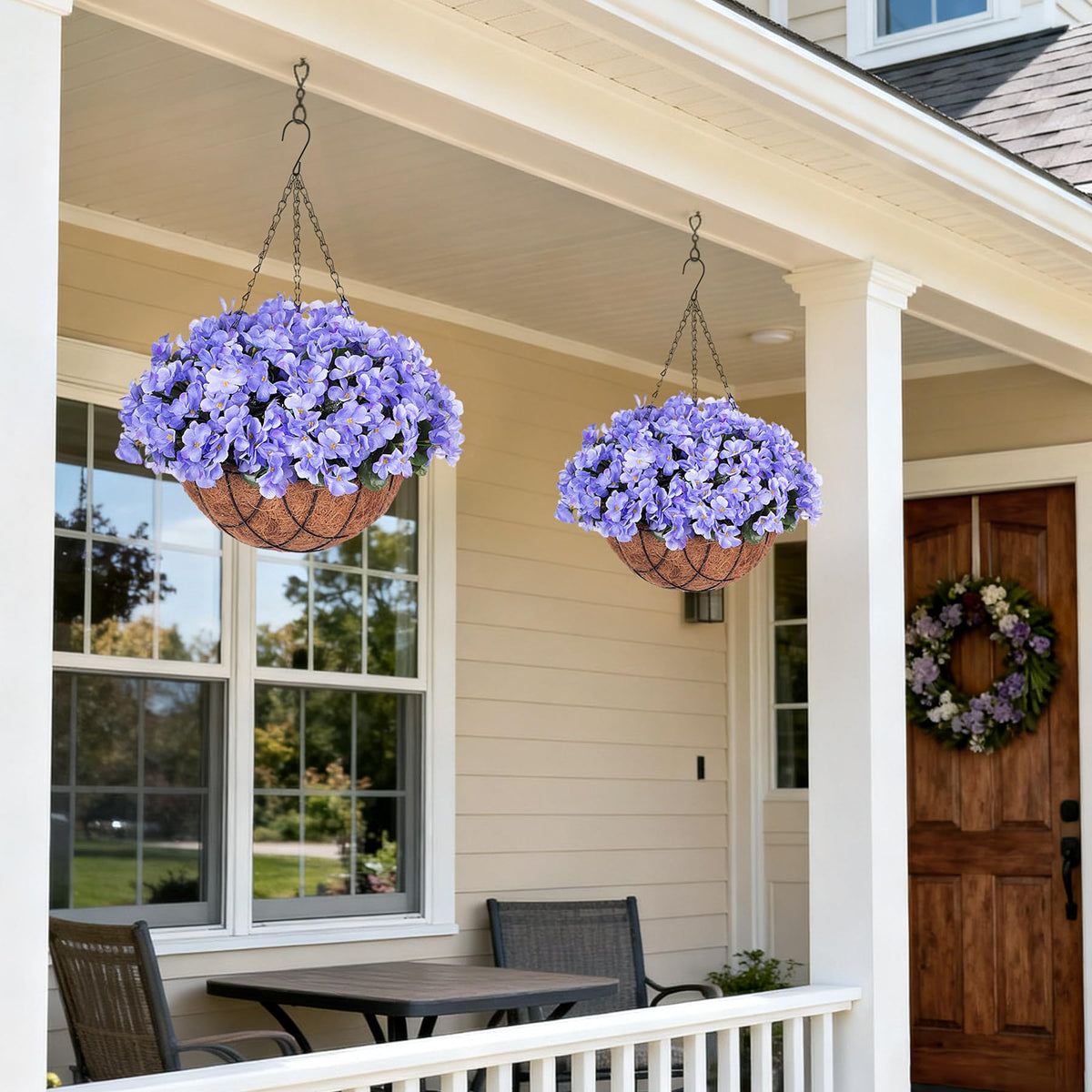 INXUGAO blue hydrangea in planter setup for porch.