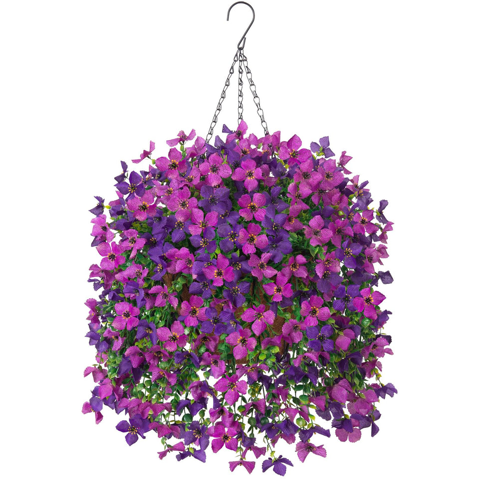 INXUGAO daisy and eucalyptus hanging basket assembly ready for outdoor decor