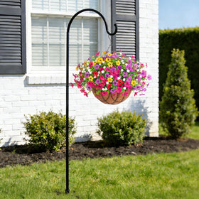 INXUGAO daisy hanging basket detail with eucalyptus leaves outdoors