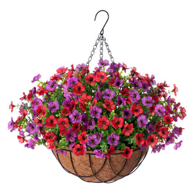 INXUGAO daisy with eucalyptus hanging basket adds year-round charm to outdoor spaces