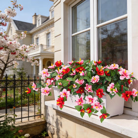 Detachable flowers and adjustable branches enable easy DIY arrangements.