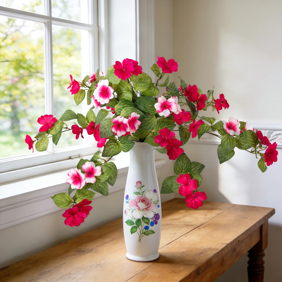INXUGAO DIY decoration with lush artificial blossoms for outdoor setups