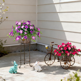 INXUGAO two-pack hanging blooms simplify porch decorating and planter styling.