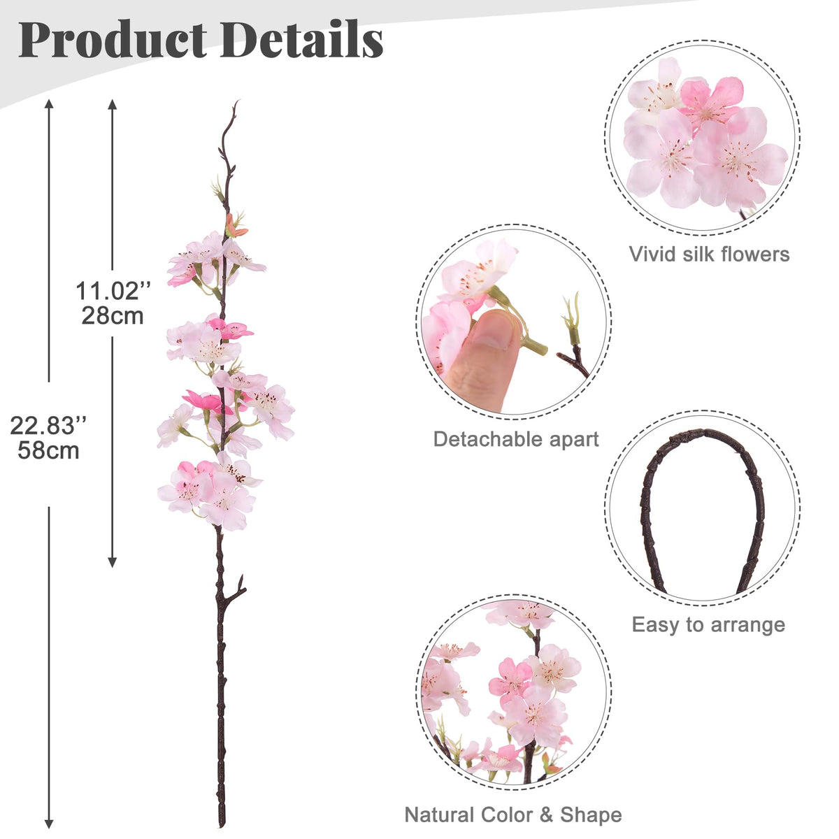 INXUGAO faux cherry blossoms set of 12 stems for versatile vase arrangements.