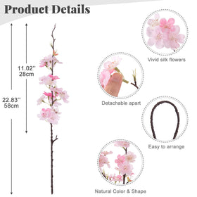INXUGAO faux cherry blossoms set of 12 stems for versatile vase arrangements.
