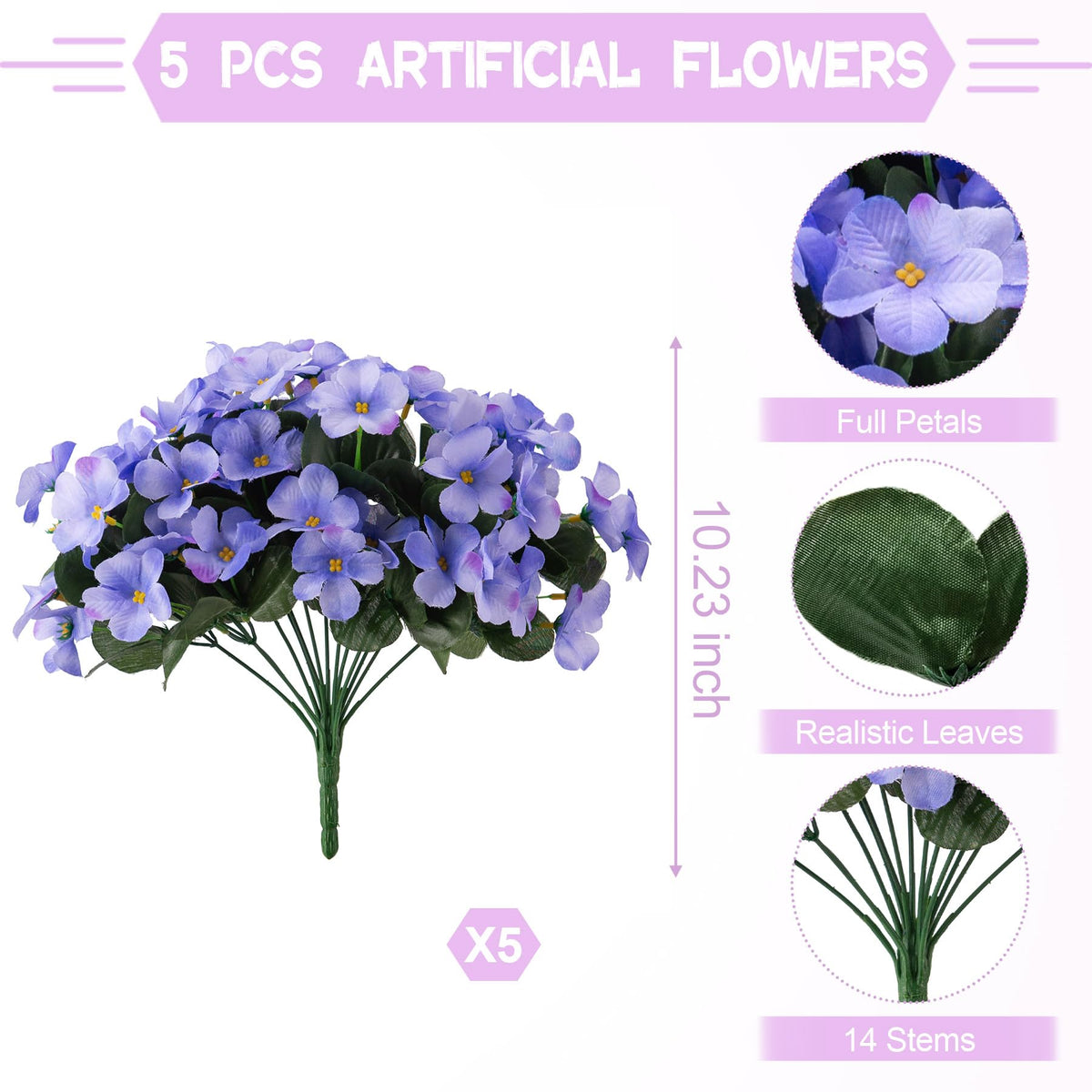 INXUGAO faux hydrangea UV-protected leaves close-up for outdoors.