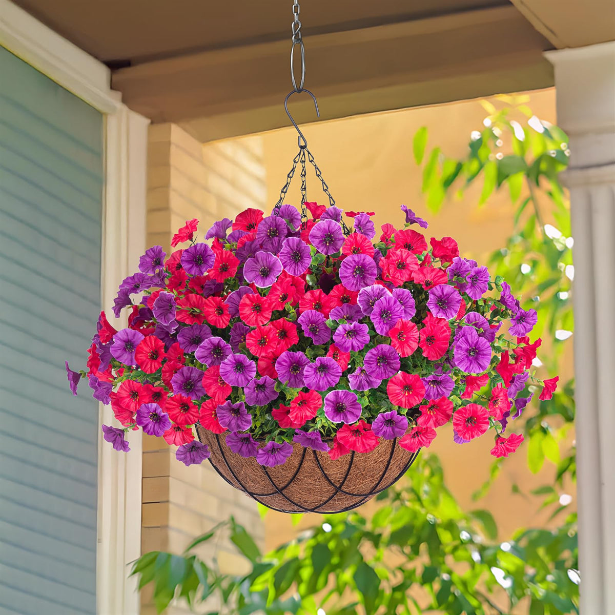 INXUGAO faux silk morning glory closeup showcases realistic petals and vibrant, fade-resistant hues.